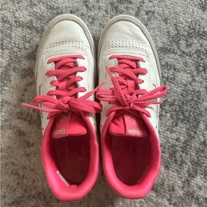 White & Hot Pink Women’s Reebok Sneakers